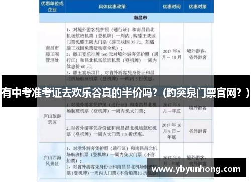 有中考准考证去欢乐谷真的半价吗？(趵突泉门票官网？)
